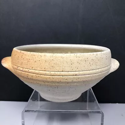 Buy Leach Stoneware Lugged Soup Bowl Ash Glaze Interior, Unglazed Exterior #754 • 30£