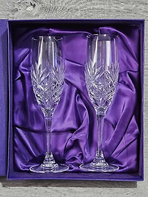 Buy Edinburgh Crystal 2x Champagne Flutes Glasses In Original Box • 24.99£
