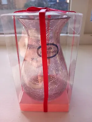 Buy Vintage M&S Marks & Spencer Pink Tint Glass Vase - Hand Made • 4£