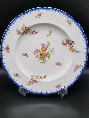 Buy Antique Coalport  Dinner Plate, Royal Blue Trim On Basket Weave Edge, AD 1750 • 38.88£