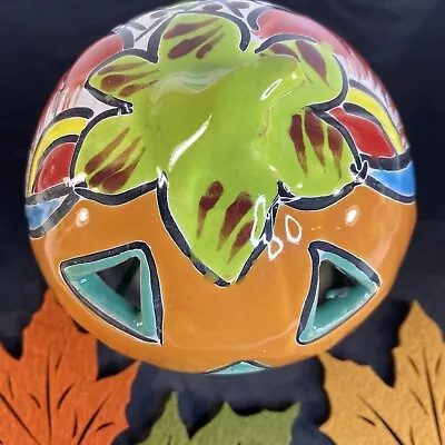 Buy Talavera Mexican Ceramic Pottery 6in Jack O Lantern Pumpkin Blue Orange Pottery • 75.59£