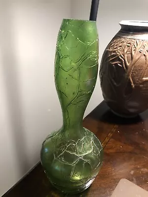 Buy Czech Kralik Crackle Art Glass Vase • 70.87£