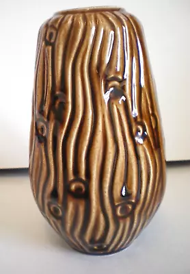 Buy Vintage Celtic Ceramics Brown Tree Bark Vase,Made In Ireland,Mid Century Modern. • 4.99£
