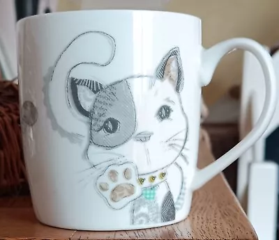 Buy Cats White Mug Porcelain Cup Tesco Coffee Tea Sketched Outlines • 6.99£