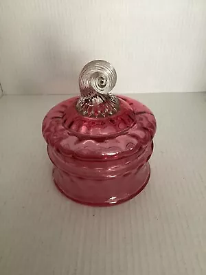 Buy Vintage Cranberry Glass Lidded Bowl . • 10£