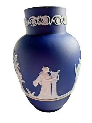 Buy Adams Tunstall Jasperware Vase Dark Blue Circa Late 1800's Early 1900's Antique • 12.99£