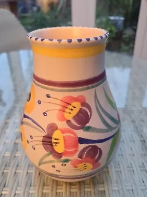Buy Vintage Poole Pottery Vase Floral Pattern Signed Hand-Painted 16cms Tall  • 25£