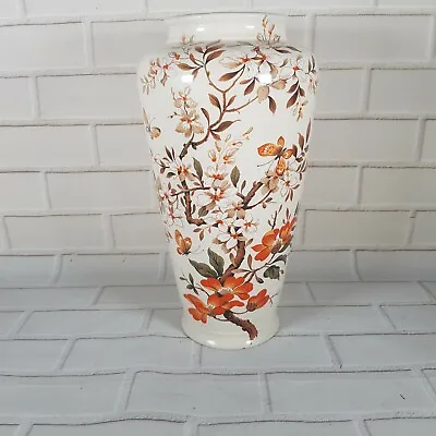 Buy Vintage Melba Ware Vase Fine Arts Division. Floral Butterfly Retro Orange  • 9.99£