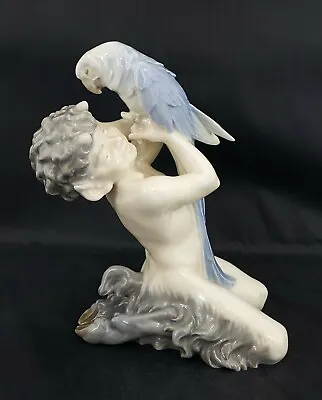 Buy Royal Copenhagen Figurine 752 Faun Holding A Parrot • 272£