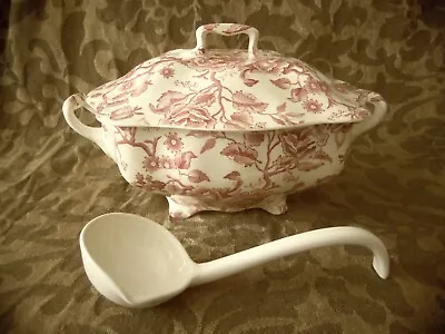 Buy Johnson Bros English Chippendale Soup Toureen & Ladle Johnson Brothers Pink • 154.16£