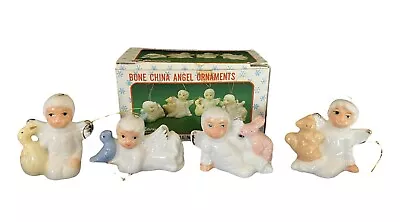 Buy Vintage 4 Bone China Christmas Angel Ornaments Woodland Animals 2  Tall • 18.19£