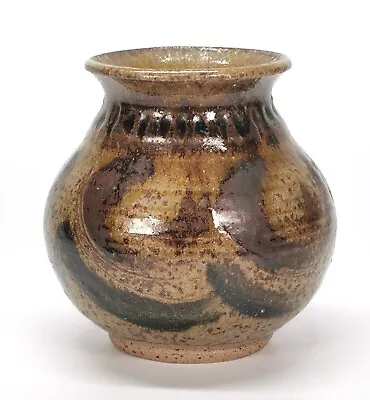 Buy Vintage Drymen Studio Pottery Vase Tenmoku Brushwork Shirley Anne Bracewell • 22£