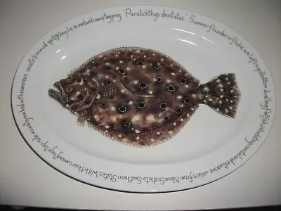 Buy Richard Bramble / Jersey Pottery Summer Flounder Or Fluke Oval Platter / Plate • 49£