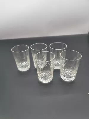 Buy 5 Crystal Cut Glass Whisky Tumblers - 8.5 Cm • 9£