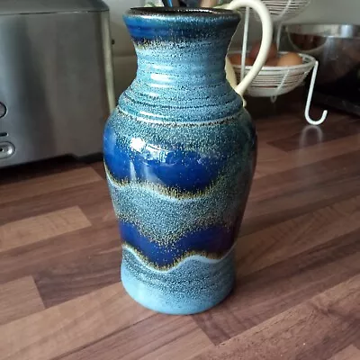 Buy BAY KERAMIK Drip Glaze WEST GERMANY 630 20 Vintage Blue Pottery Vase  • 10.50£