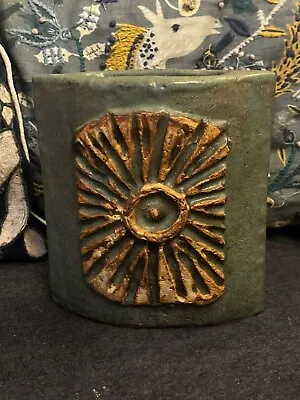 Buy Vintage Mid Century Bernard Rooke Hand Built Studio Pottery Green Vase Rare • 44.99£
