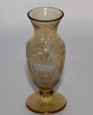 Buy Lovely Antique Bohemian Czech Glass Miniature Stag Vase • 4.99£