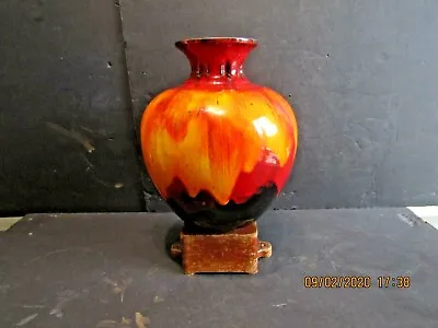 Buy 1-vintage Mcm- -canada Pottery Large Vase-flambe Hi Glaze Multicolor • 51.21£