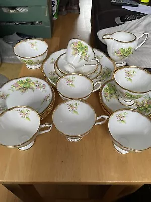 Buy Clare Fine Bone China ( England ) Stunning 21 Piece Tea Set 1 Cup Has Staining. • 89.99£