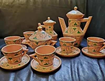 Buy Oaxaca Mexico Pottery Tea Pot Cup And Saucer Creamer Sugar Bowl Southwestern Set • 324.16£