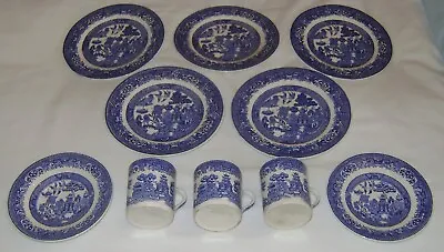 Buy Vintage Solian Ware Willow Pattern Cups & Saucers Plates • 20£