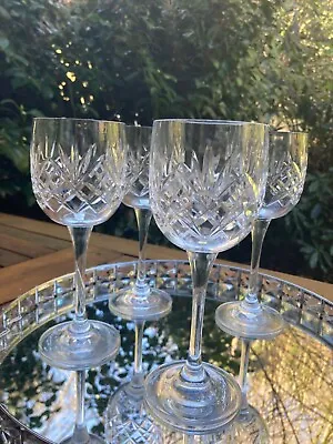 Buy Four Gorgeous Tall Stem Vintage Crystal  Cut Wine Glasses 16.5cm, 160ml • 40£