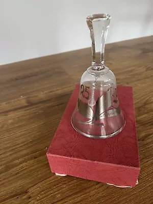 Buy Vintage Bohemian Czech Glass Bell 25th Anniversary Approx 15cm High • 5£
