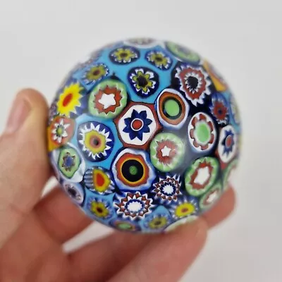 Buy Vintage Small Murano Art Glass Paperweight With Various Millefiori Canes • 79£