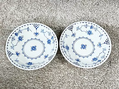 Buy Vintage Furnivals Pair Of Bowls Denmark Pattern Pottery Blue & White • 9.99£