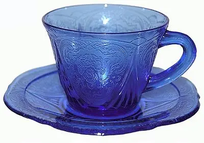 Buy Hazel Atlas Royal Lace Cobalt Cup And Saucer • 23.74£