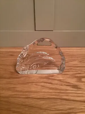 Buy Dartington Crystal Clear Glass Paperweight Two Dolphins 4.5  X 3.5  Iceberg • 9.50£