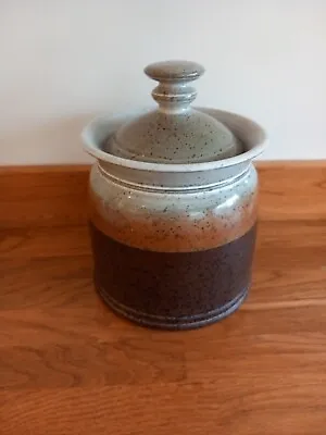 Buy Iden Pottery Storage Jar/ Lid D Townsend Brown Stripe 22.5cm/ 8 3/4 Ins  Inc Lid • 24.99£