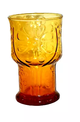 Buy Vintage 1970s Libbey BoHo Country Garden Daisy Amber Glass Tumbler 5-inch  • 6.70£