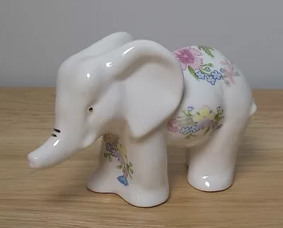Buy Aynsley Bone China Decorative Floral Elephant Ornament 7cm High • 17.99£