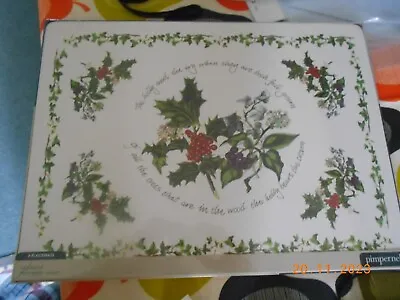 Buy PORTMEIRION Holly And Ivy Boxed Set Of 4 Large Table Mats • 28£
