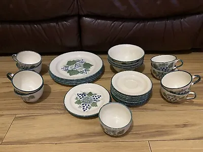 Buy Poole Pottery Vineyard Dinner Breakfast Set VGC Plates Bowls Large Cups Saucers • 200£