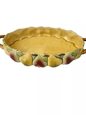 Buy French Sarreguemines Majolica Pear Handled Casserole Serving Dish  12  W • 59.77£