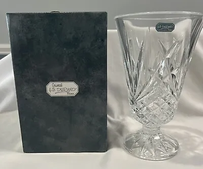Buy Vintage Vase JG Durand Villemont 24% Leaded Crystal Footed 7 3/4  Clear France • 24.96£