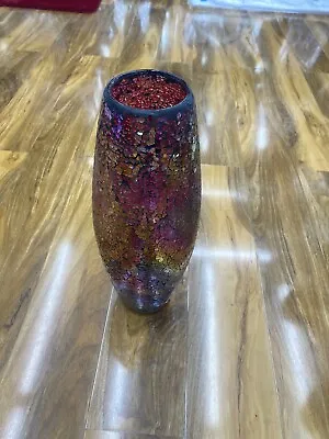 Buy Crackled Glass 40cm Vase • 49.99£
