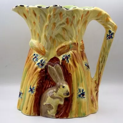 Buy BURLEIGH WARE  1930s Art Deco Pottery Large WHEATSHEAF RABBIT JUG • 45£