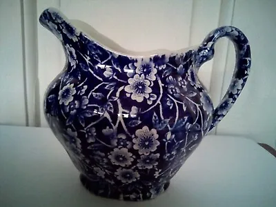 Buy CALICO BURLEIGH Blue & White Floral Patterned Jug • 22£
