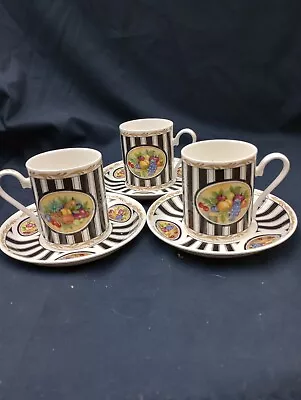 Buy 3 Regency Roy Kirkham Bone China Cups & Saucers In Excellent Condition  • 16.99£
