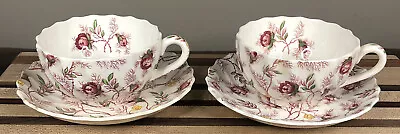 Buy Set 2 SPODE COPELAND England Rosebud Chintz Tea CUP & SAUCER Fine China Floral • 19.17£