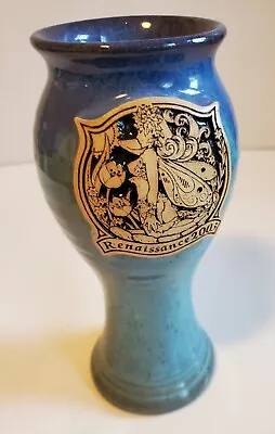 Buy A Blue Ceramic Fairy Vase/Cup From Renaissance 2003 With Cork Fairy Design • 26.76£