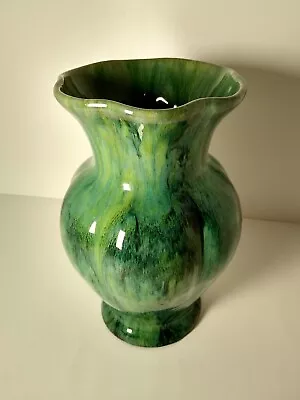 Buy Redware Art Pottery 8.5  Vase Green Drip Glaze Signed Foreign • 28.89£