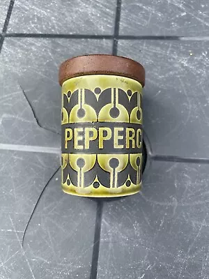 Buy Hornsea “Peppercorn” Rare Green Ceramic Embossed Jar With Wooden Lid. • 10£