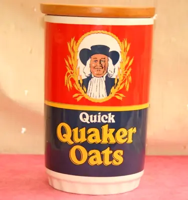 Buy Lord Nelson Pottery, Quick Quaker Oats, Large Storage Jar, Wooden Lid • 12.99£