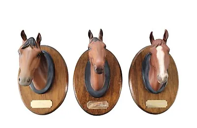 Buy Vintage Beswick Set Of 3 'champions' Race Horse Head Wall Plaques red Rum, Troy • 74.99£