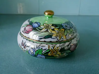 Buy Vintage 1950's Maling Lustre Ware Powder Bowl / Trinket Pot - Springtime • 17.95£