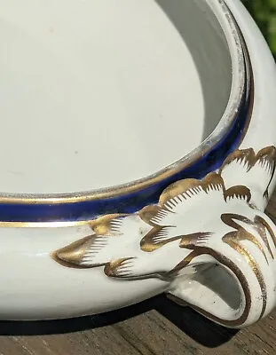 Buy Booths Goode & Co Silicon China England Cobalt Blue Band Gold Trim Tureen • 20.75£